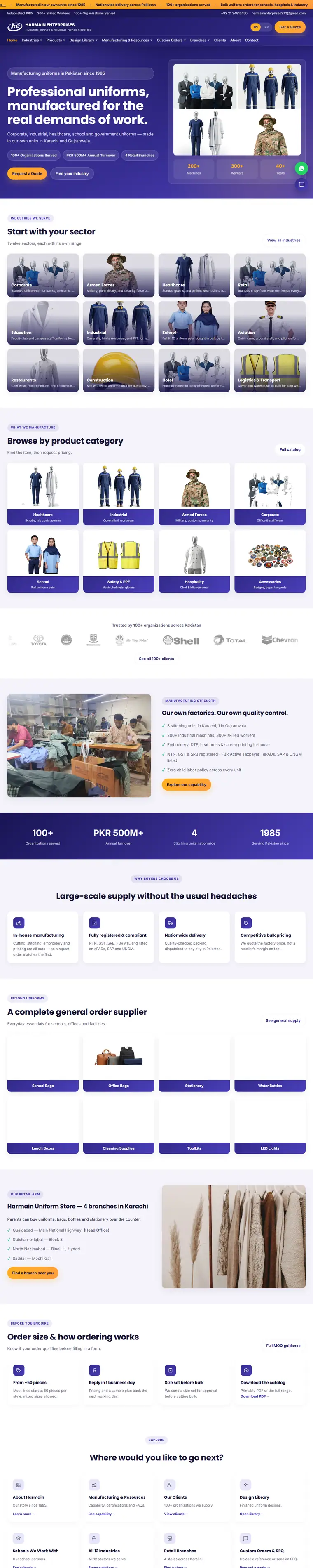 Harmain Enterprises website